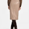 Gladys Faux-Leather Wrap Skirt