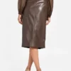Gladys Faux-Leather Wrap Skirt