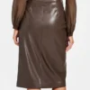 Gladys Faux-Leather Wrap Skirt
