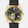 Gold-Tone Analog Leather Watch