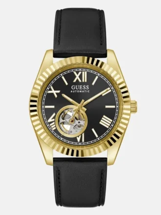 Gold-Tone Analog Leather Watch