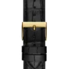 Gold-Tone and Black Analog Leather Watch