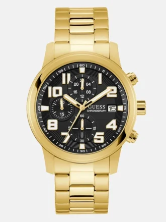 Gold-Tone and Black Chronograph Watch