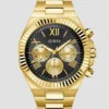 Gold-Tone and Black Multifunction Watch
