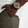 Gold-Tone and Black Multifunctional Watch