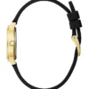 Gold-Tone and Black Silicone Analog Watch