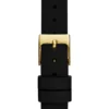 Gold-Tone and Black Silicone Analog Watch