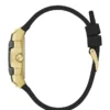 Gold-Tone and Black Silicone Multifunction Watch