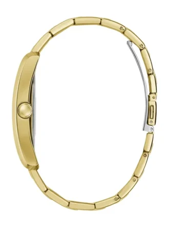Gold-Tone and Black Square Analog Watch