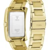 Gold-Tone and Black Square Analog Watch
