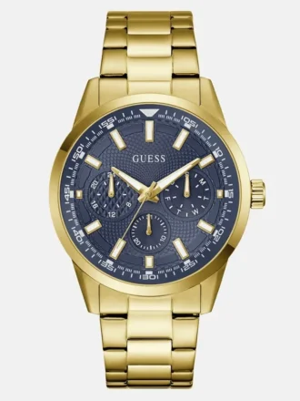 Gold-Tone and Blue Multifunction Watch