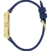 Gold-Tone and Blue Silicone Analog Watch