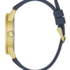 Gold-Tone and Blue Silicone Multifunction Watch