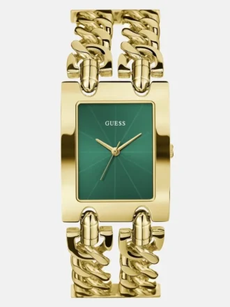 Gold-Tone and Green Analog Watch