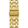 Gold-Tone and Green Sunburst Analog Watch