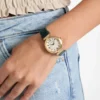 Gold-Tone and Leather Analog Watch