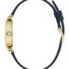 Gold-Tone and Navy Leather Analog Watch