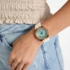 Gold-Tone and White Analog Watch