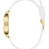 Gold-Tone and White Silicone Analog Watch
