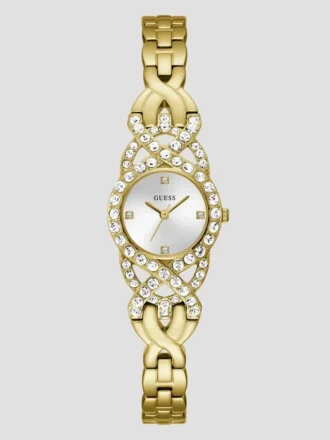 Gold-Tone Crystal Analog Watch