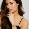 Gold-Tone Flower Analog Watch
