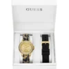 Gold-Tone Leather Multifunction Watch