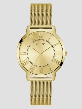 Gold-Tone Mesh Analog Watch