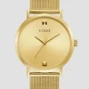 Gold-Tone Mesh Diamond Analog Watch