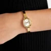 Gold-Tone Oval Analog Watch