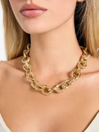 Gold-Tone Pava Link Necklace