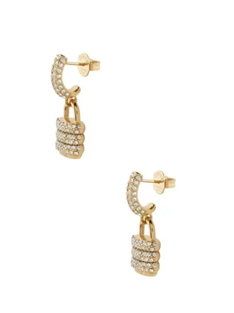Gold-Tone Pava Padlock Earrings