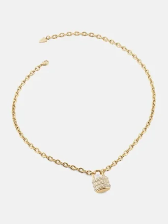 Gold-Tone Pava Padlock Necklace