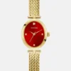 Gold-Tone Red Analog Watch