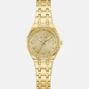 Gold-Tone Rhinestone Analog Watch