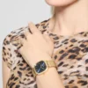 Gold-Tone Rounded Crystal Analog Watch
