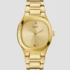 Gold-Tone Studded Analog Watch