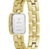 Gold-Tone Textured Square Analog Watch