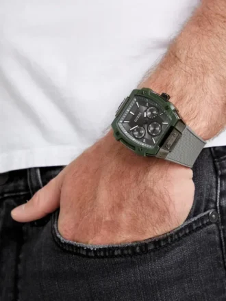 Green and Grey Silicone Multifunction Watch