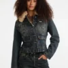 Guess Originals Faux-Fur Denim Aviator Jacket
