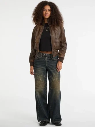 Guess Originals Faux-Leather Aviator Jacket