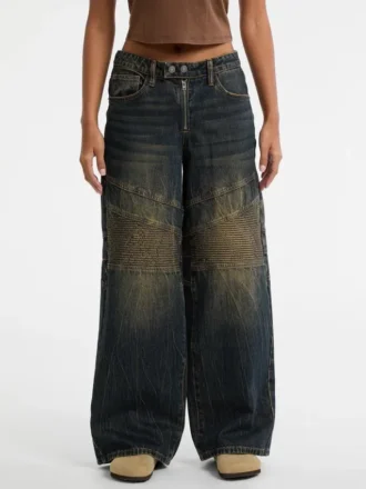 Guess Originals Moto Wide-Leg Jeans