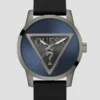 Gunmetal-Tone and Blue Analog Watch
