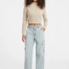 Half-Zip Cable-Knit Crop Sweater