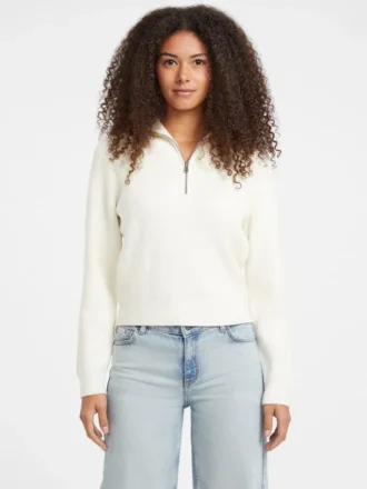 Half-Zip Ribbed Sweater