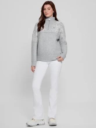 Half-Zip Wool-Blend Pullover Sweater