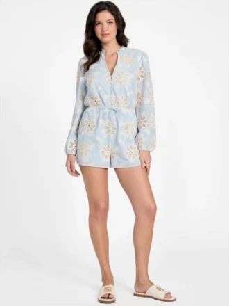 Hazel Embroidered Eyelet Romper