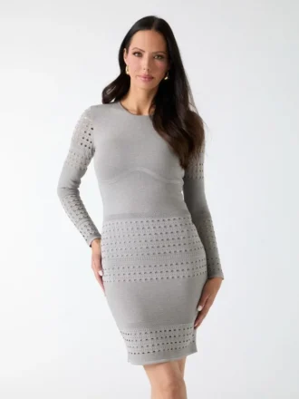 Henley Long-Sleeve Sweater Dress