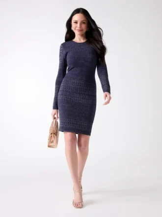 Henley Long-Sleeve Sweater Dress