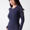 Henley Long-Sleeve Sweater Dress