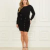 Hermione Boat-Neck Sweater Dress